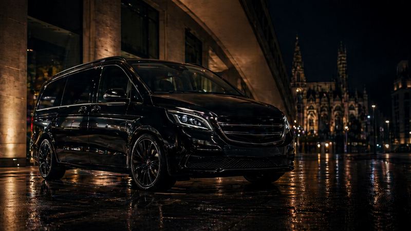 Mercedes Classe V noire de nuit – Chauffeur privé VTC Toulouse