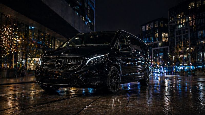 Mercedes Vito noire de nuit – Chauffeur privé VTC Toulouse