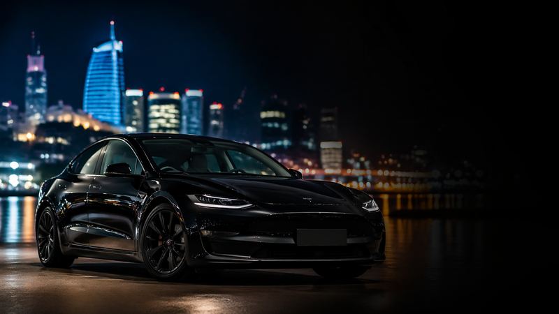 Tesla Model 3 noire de nuit – Chauffeur privé VTC Toulouse